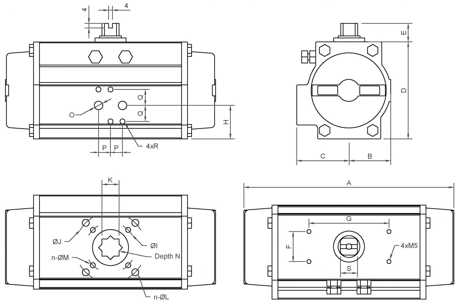 Double Acting Pneumatic Actuator